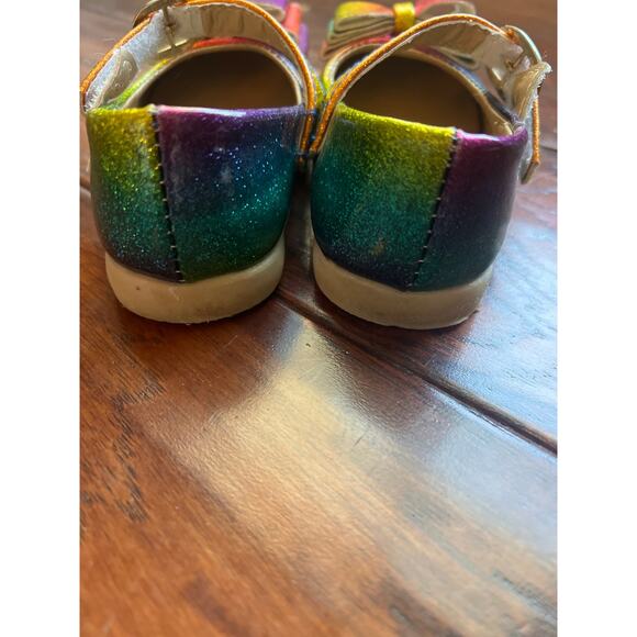 Pipperdoodles by Pipsqueaks Boutique 22 (5c) Toddler Bow Mary Jane Shoes Rainbow - Picture 3 of 8